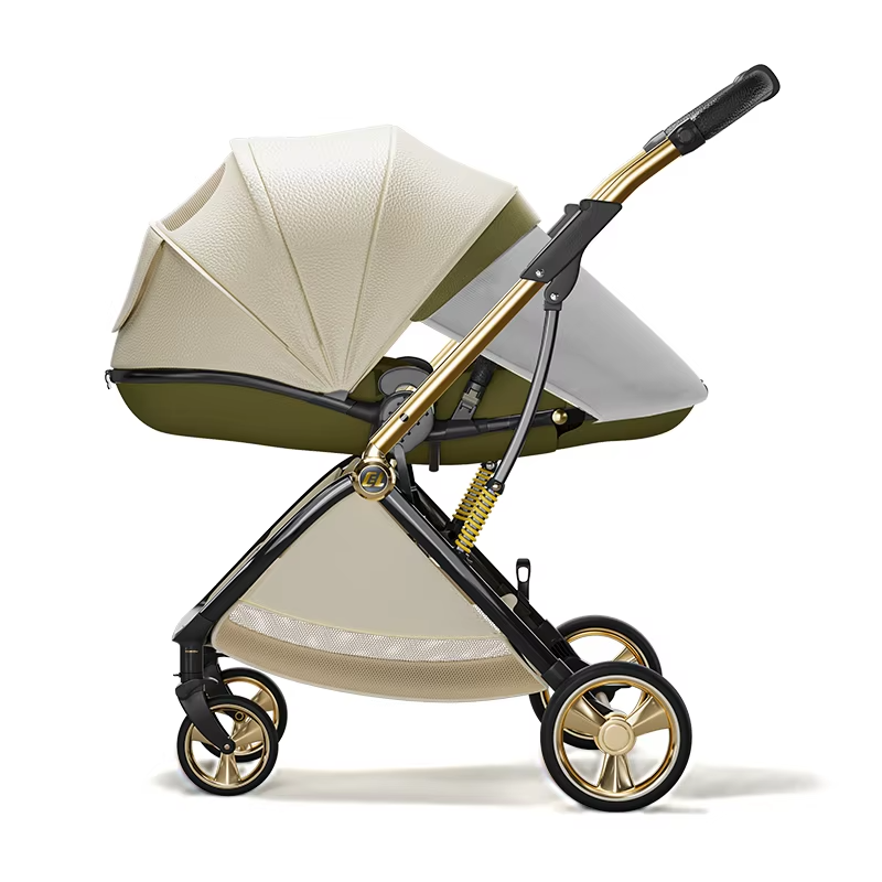 Luxurious Lightweight High-View Reversible Stroller for Newborns & Toddlers – Sit/Lie & Compact Fold