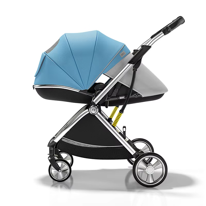 Luxurious Lightweight High-View Reversible Stroller for Newborns & Toddlers – Sit/Lie & Compact Fold
