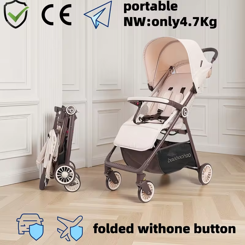 Portable Baby Stroller Lightweight Foldable Sit-Lie down Mesh Design Cool Breathable for Comfortable Riding