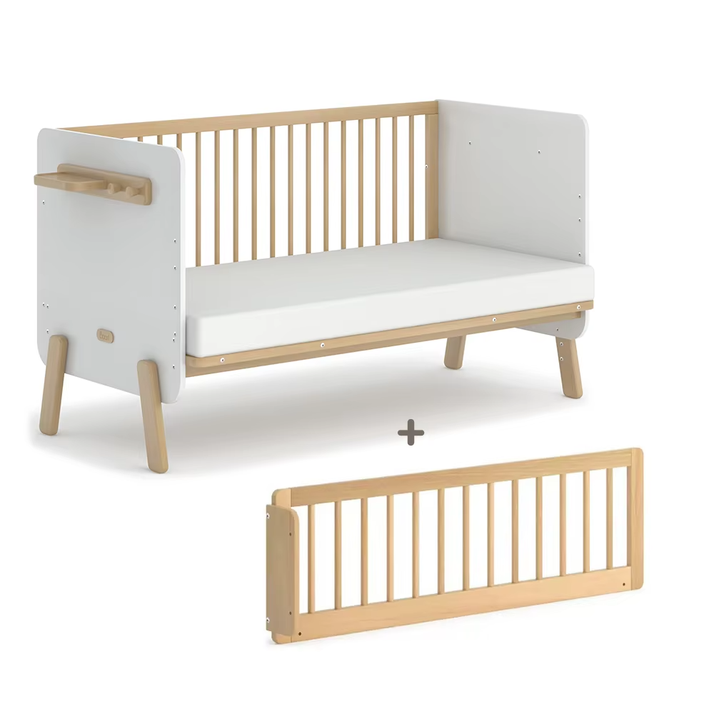 Newborn beautiful 2-in-1 crib Multifunctional wooden crib Crib Children's furniture Walking bed