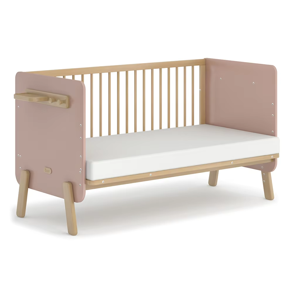 Newborn beautiful 2-in-1 crib Multifunctional wooden crib Crib Children's furniture Walking bed
