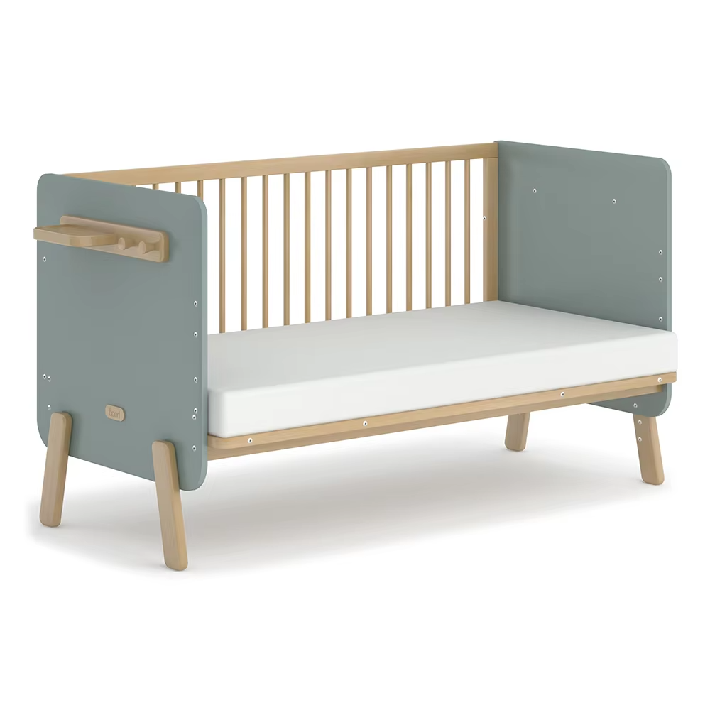 Newborn beautiful 2-in-1 crib Multifunctional wooden crib Crib Children's furniture Walking bed