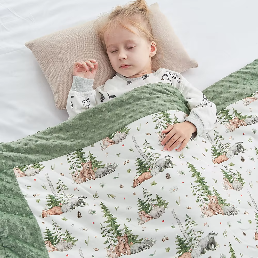 120*150Cm Baby Blanket Winter Warm Baby Quilt Cartoon Bear Printed Doudou Touch Thicker Kids Quilt For Boys Girls
