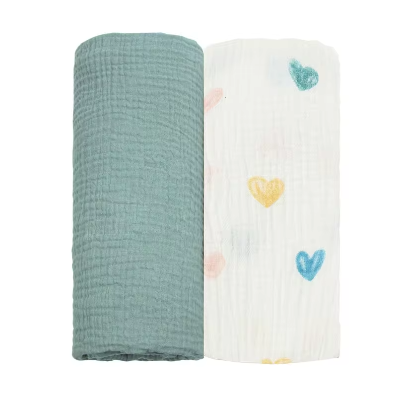 2PC/Set Baby Swaddle Blanket Bedding Soft Cotton Muslin Receive Blankets for Newborn Baby Wrap Stroller Cover Babies Acceesories