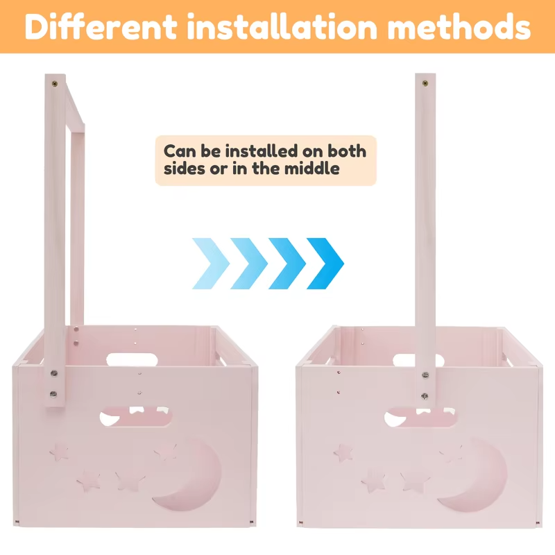 Wooden Baby Shower Crate Closet Baby Basket with Handle Baby Storage Crate Hamper Baby Shower Wooden Gift Crate for New Parent