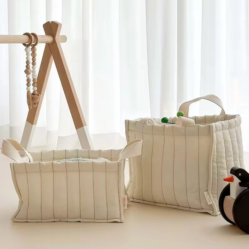 Crib Storage Basket Fabric Storage Basket Baby Child Cute Toy Storage Bag Organizer Bin Laundry Clothes Blanket Nursery Home
