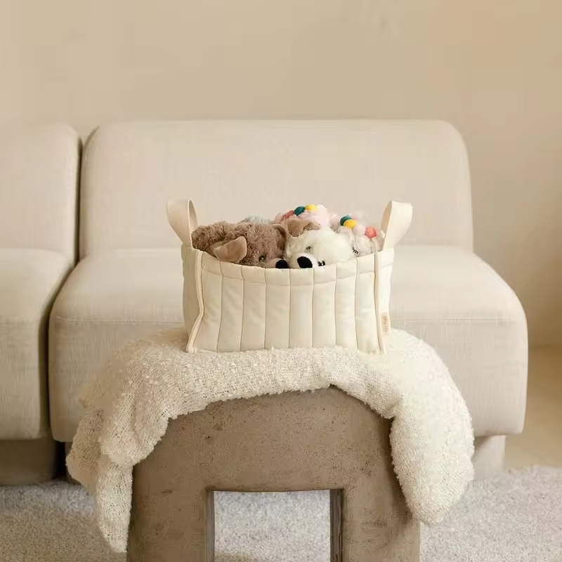 Crib Storage Basket Fabric Storage Basket Baby Child Cute Toy Storage Bag Organizer Bin Laundry Clothes Blanket Nursery Home