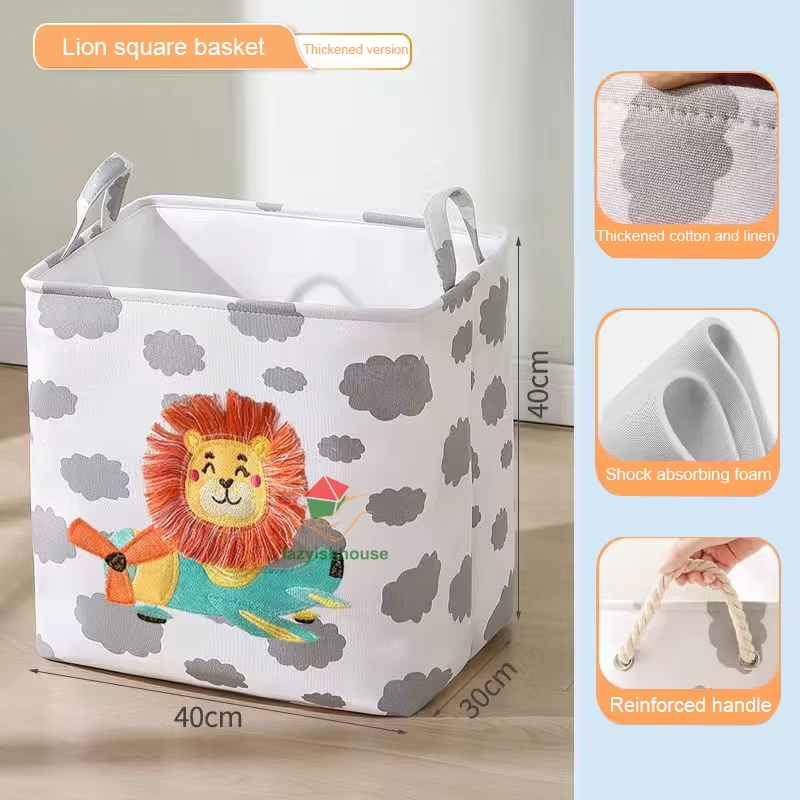 Folding Storage Basket Linen Storage Fabric Wardrobe Office Bedroom Closet Toys Laundry Basket With Handle Storage Organizer New