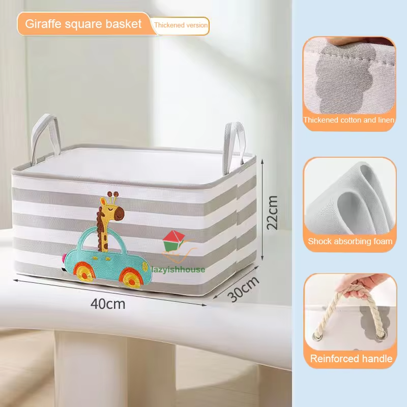 Folding Storage Basket Linen Storage Fabric Wardrobe Office Bedroom Closet Toys Laundry Basket With Handle Storage Organizer New