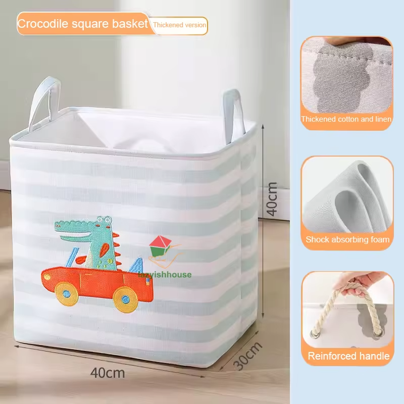 Folding Storage Basket Linen Storage Fabric Wardrobe Office Bedroom Closet Toys Laundry Basket With Handle Storage Organizer New