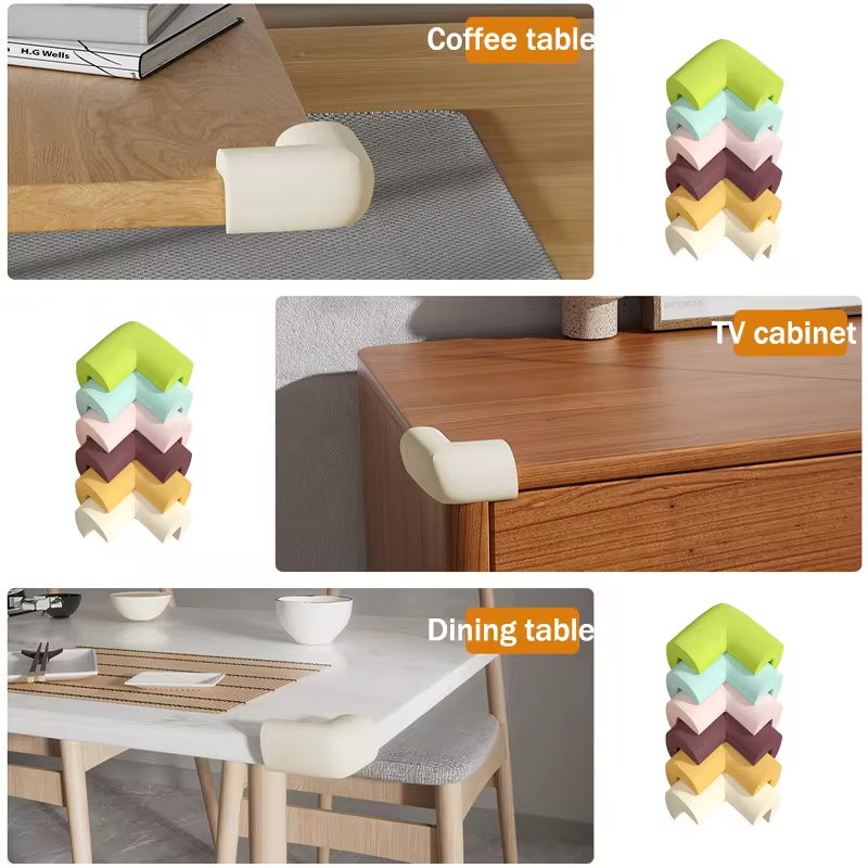 4pc Soft Child Baby Safety Colorful Protector Strip Sharp Edge Table Corner Protection Guards Cover Toddler Infant Anticollision
